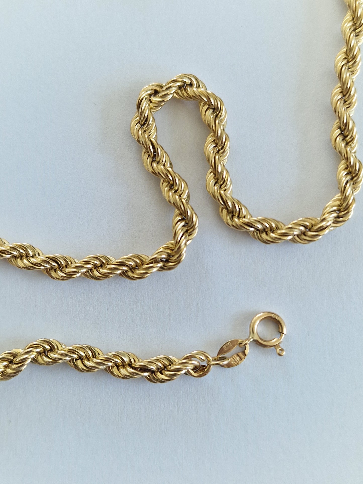 9ct Gold Rope Chain 18inches 7.57g Hallmarked 375