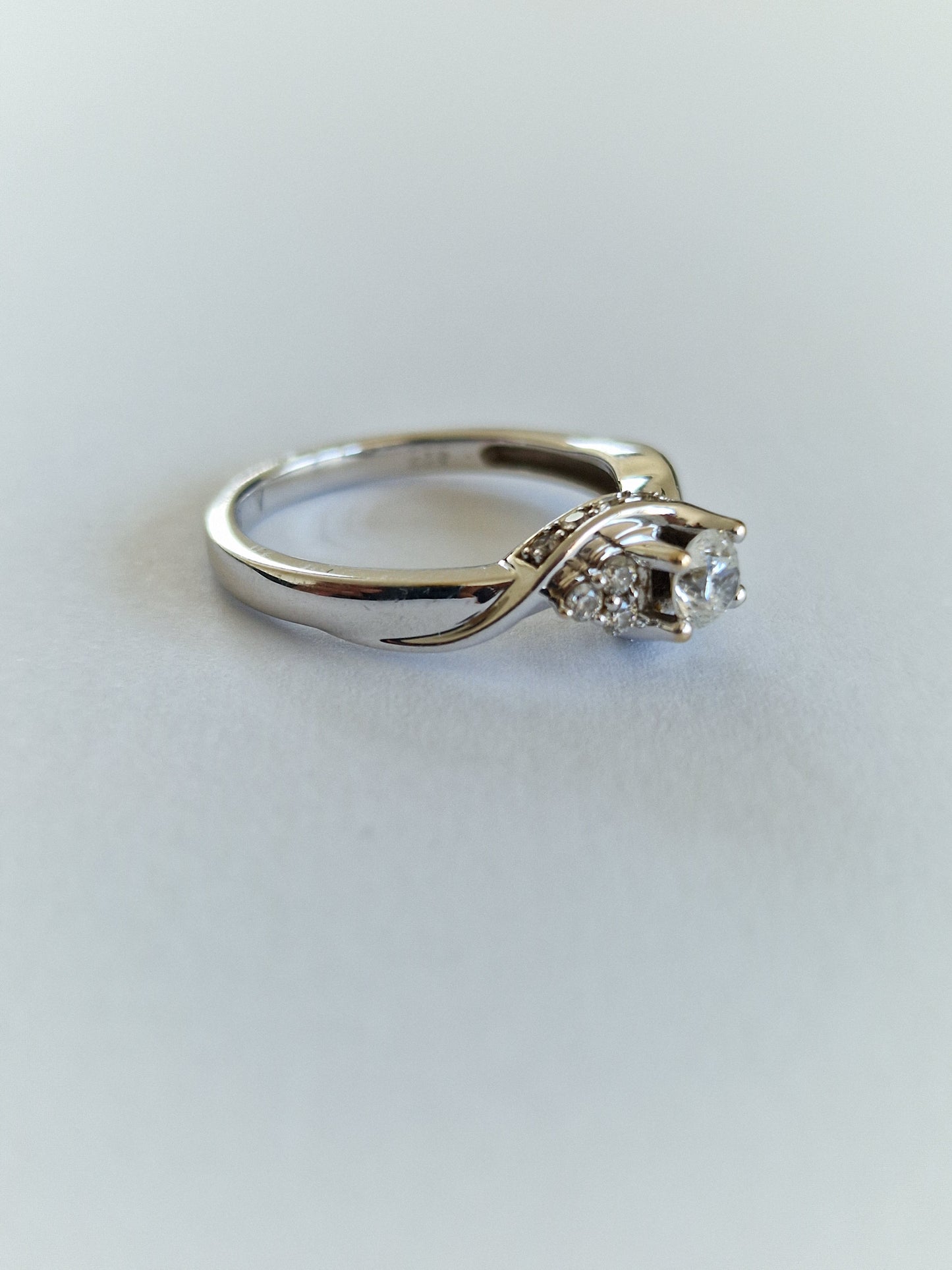 18ct White Gold Solitaire Diamond Ring 0.50ct Diamond Engagement Size O