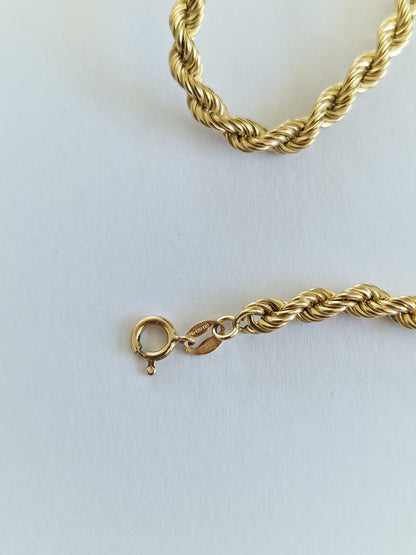 9ct Gold Rope Chain 18inches 7.57g Hallmarked 375