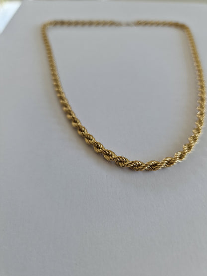 9ct Gold Rope Chain 18inches 7.57g Hallmarked 375